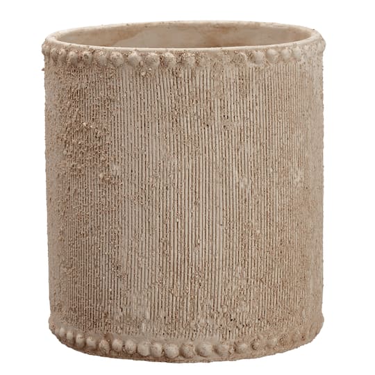 6 Pack: 8&#x22; Beige Textured Cement Container
